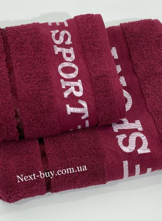 Махровое полотенце для лица Cestepe Sport бордовое 50х90 Турция