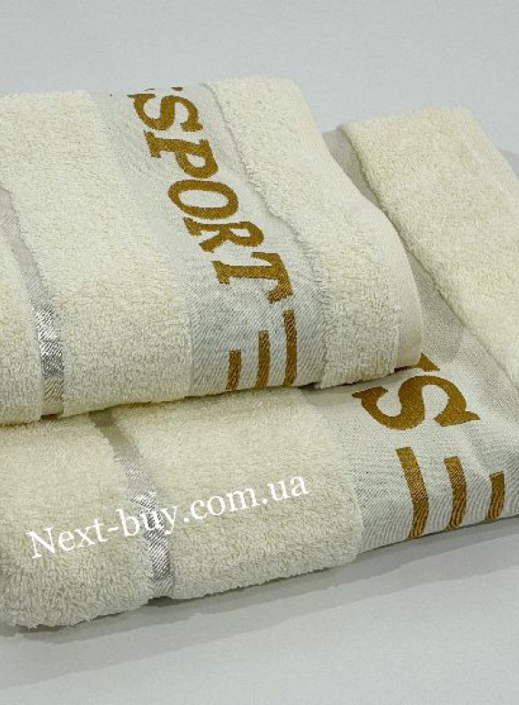 Махровое полотенце для бани Cestepe Sport кремовое 70х140 Турция