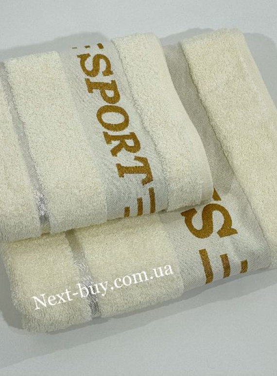 Махровое полотенце для бани Cestepe Sport кремовое 70х140 Турция