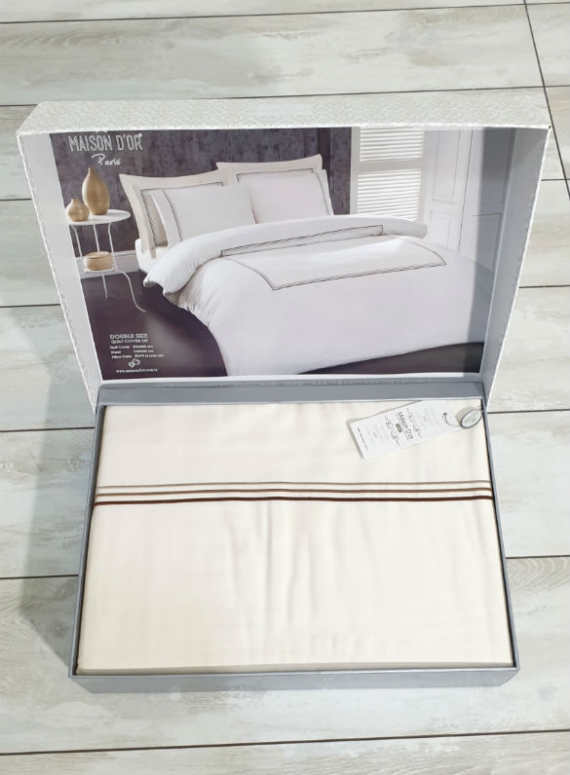 Maison D'or Chemin Embrodery ecru постільна білизна євро 200х220 сатин