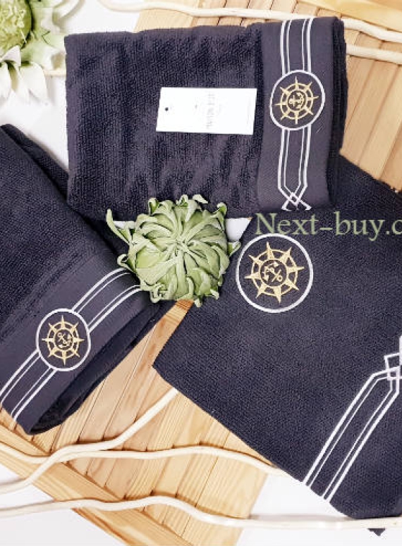 Maison D'or Elegance Marine набір махрових рушників з килимком для ніг 3 шт сірий