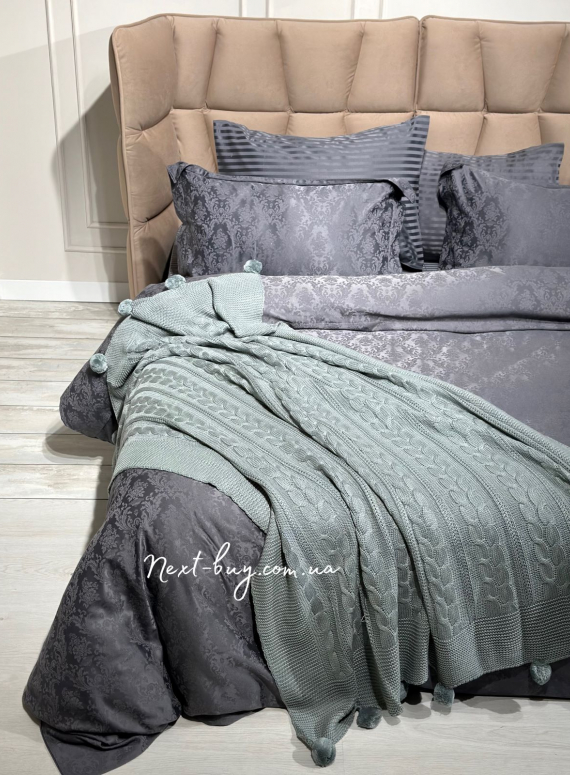 Diamond Mora green вязаный плед 130х170 Турция