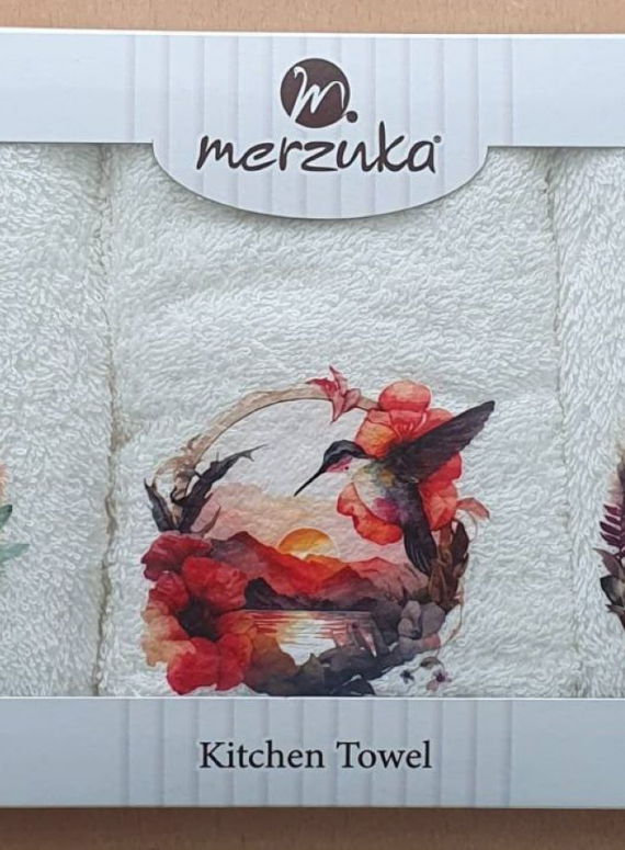 Набор кухонных полотенец Merzuka Birds in nature 3шт. 30х50