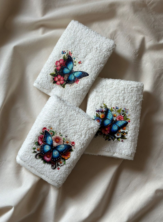 Набір кухонних рушників Merzuka Blue butterfly 3шт. 30х50см