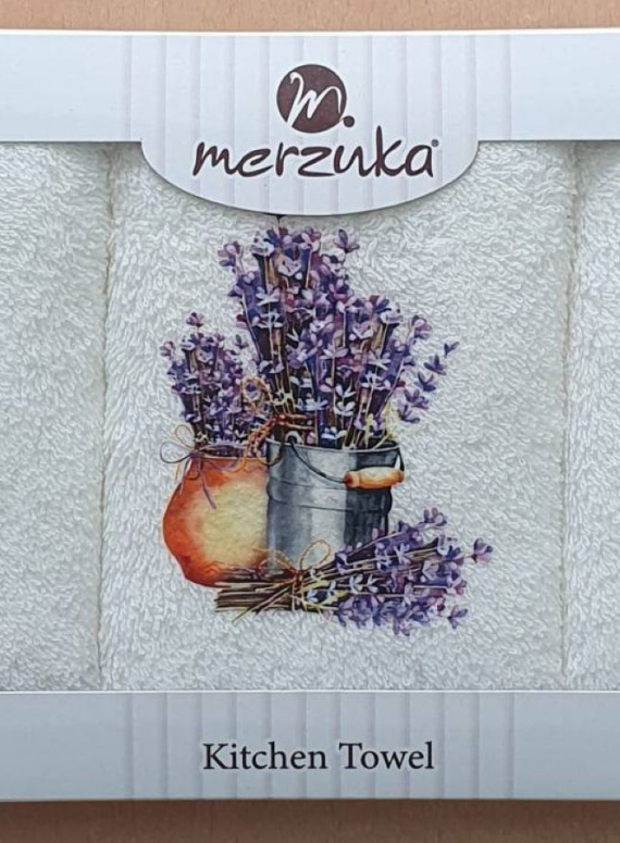 Набір кухонних рушників Merzuka Bouquets of lavender 3шт. 30х50см