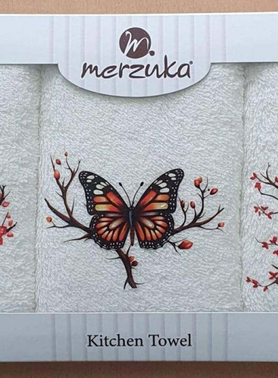 Набор кухонных полотенец Merzuka Butterflies on branches 3шт. 30х50
