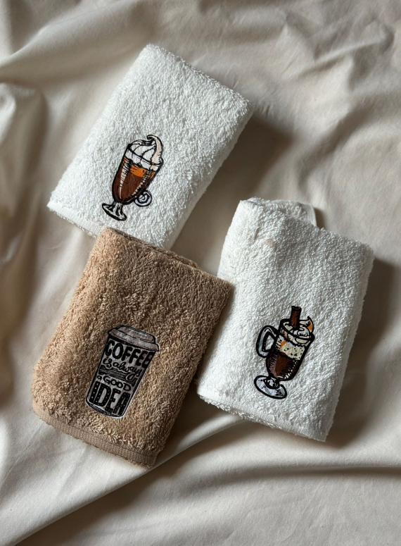 Набір кухонних рушників Merzuka Coffee drinks 3шт. 30х50см