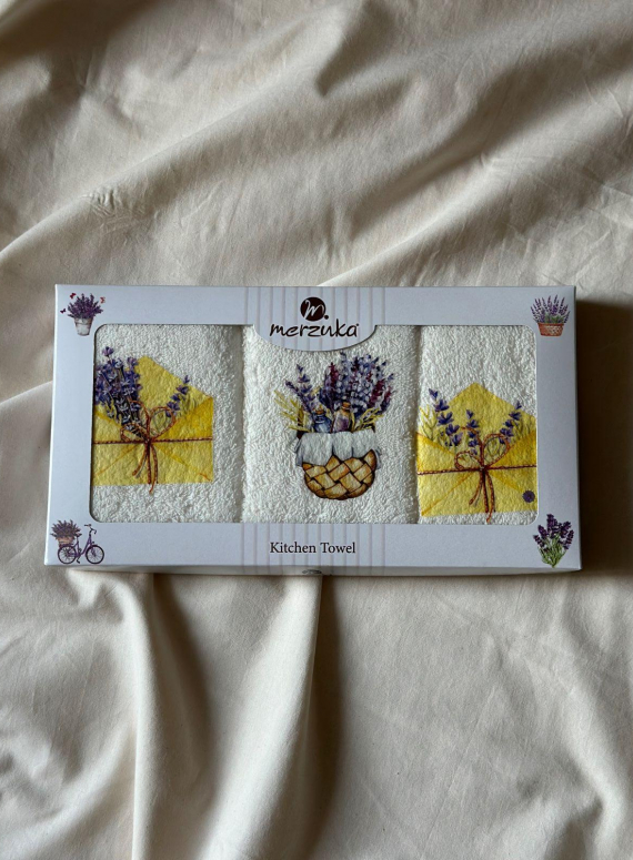 Набор кухонных полотенец Merzuka Lavender gift 3шт. 30х50