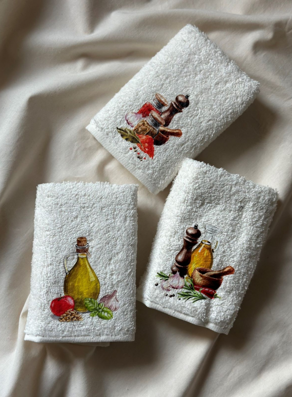 Набір кухонних рушників Merzuka Spices with oil 3шт. 30х50см