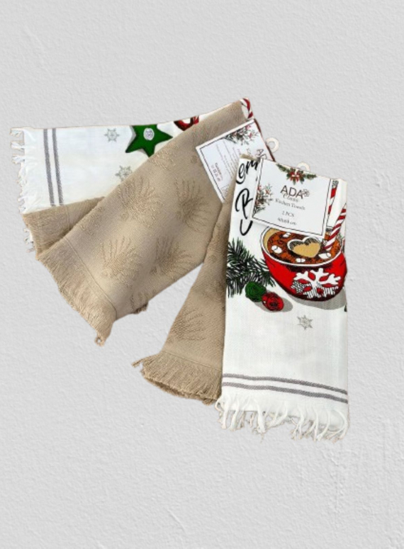 Набір кухонних рушників Ada Merry Christmas bej 2шт. 40х60