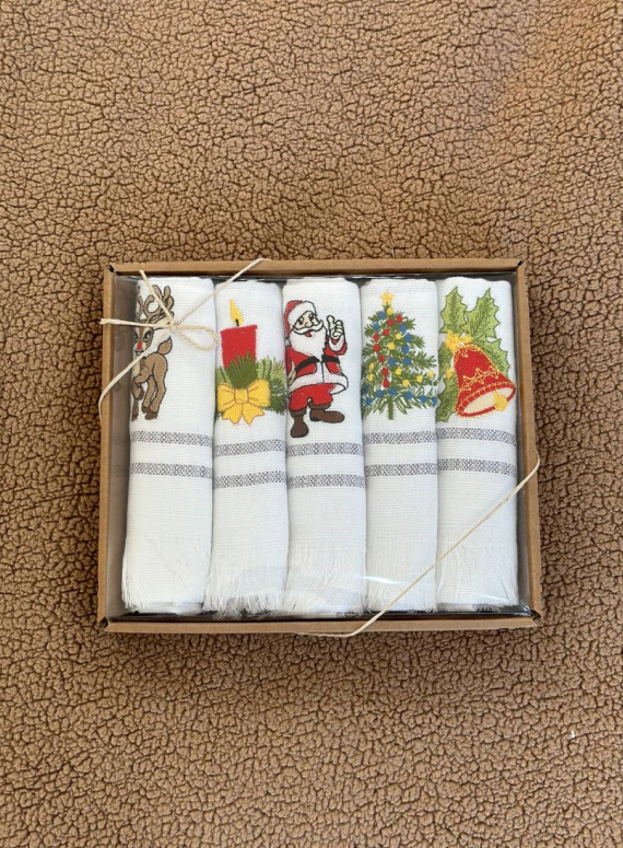 Набір кухонних рушників Nilteks New Year1 tencel 5шт. 40х60 см