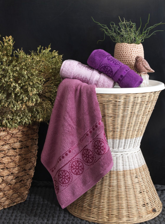 Набір рушників для обличчя Cestepe Orient micro Delux Lila 3 шт. бавовна Туреччина