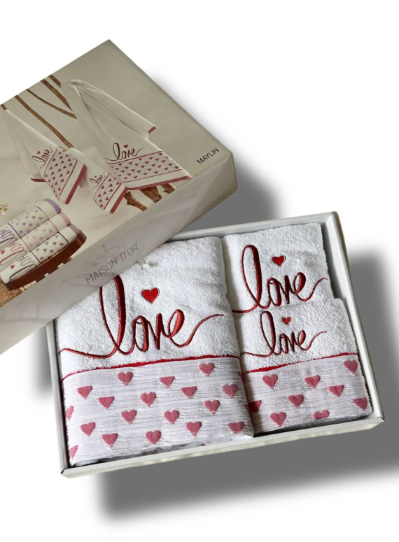 Набір бавовняних рушників Maison D'or Maylin red 3шт