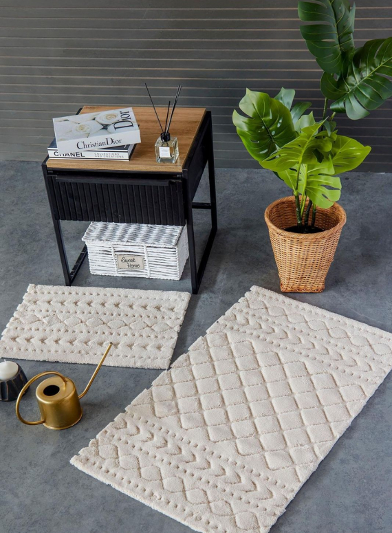 Набір натуральних килимків для підлоги Aztech Bej 2шт. 40x60 + 60x100 см Туреччина