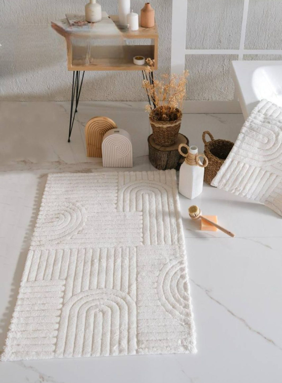 Набір натуральних килимків для підлоги Babil Ecru 2шт. 40x60 + 60x100 см Туреччина