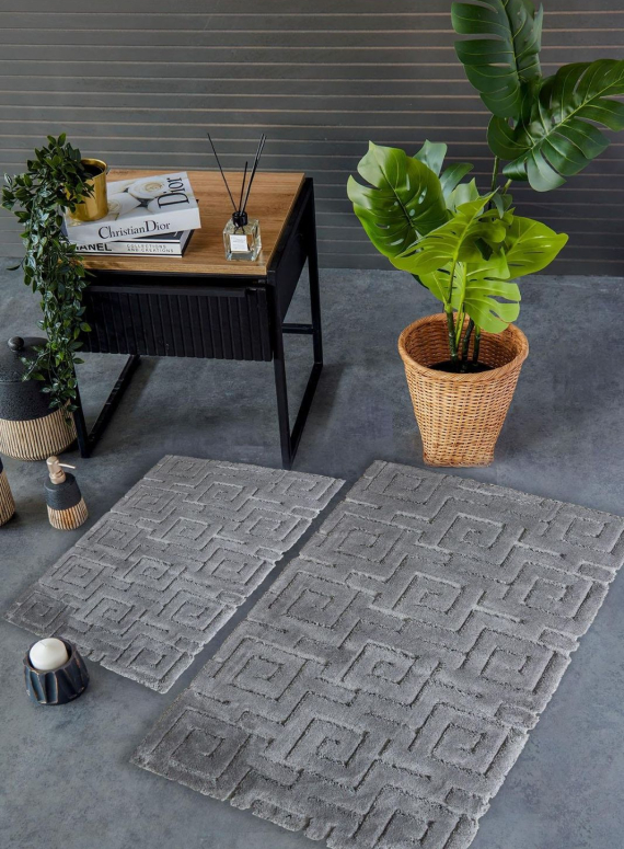 Набір натуральних килимків для підлоги Meander Antra 2шт. 40x60 + 60x100 см Туреччина