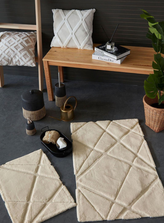 Набір натуральних килимків для підлоги Modern Bej 2шт. 40x60 + 60x100 см Туреччина