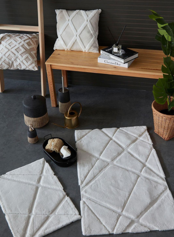 Набір натуральних килимків для підлоги Modern Ecru 2шт. 40x60 + 60x100 см Туреччина