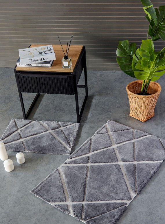 Набір натуральних килимків для підлоги Modern Gri 2шт. 40x60 + 60x100 см Туреччина