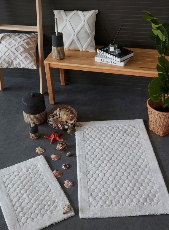 Набір натуральних килимків для підлоги Poil Ecru 2шт. 40x60 + 60x100 см Туреччина