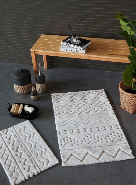 Набір натуральних килимків для підлоги Sail Ecru 2шт. 40x60 + 60x100 см Туреччина