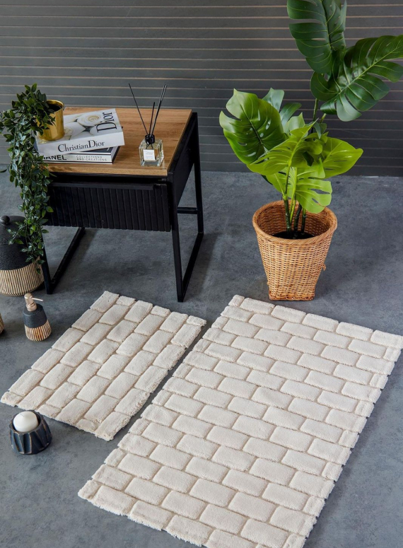 Набір натуральних килимків для підлоги Wall Bej 2шт. 40x60 + 60x100 см Туреччина