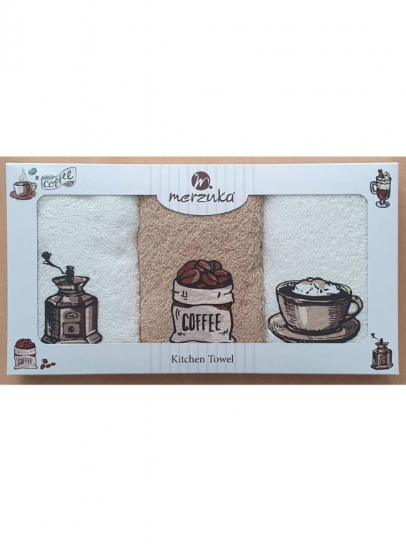Набір кухонних рушників Merzuka Coffee 3шт. 30х50см