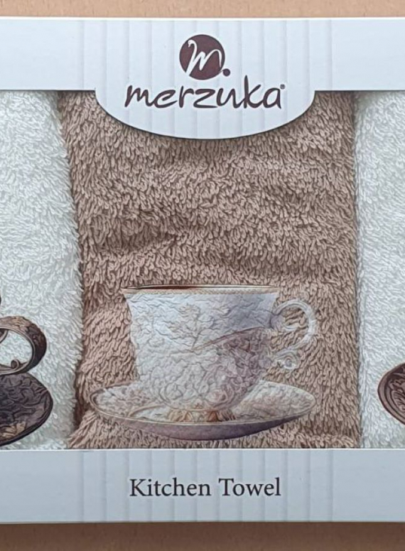 Набор кухонных полотенец Merzuka Cups of coffee 3шт. 30х50