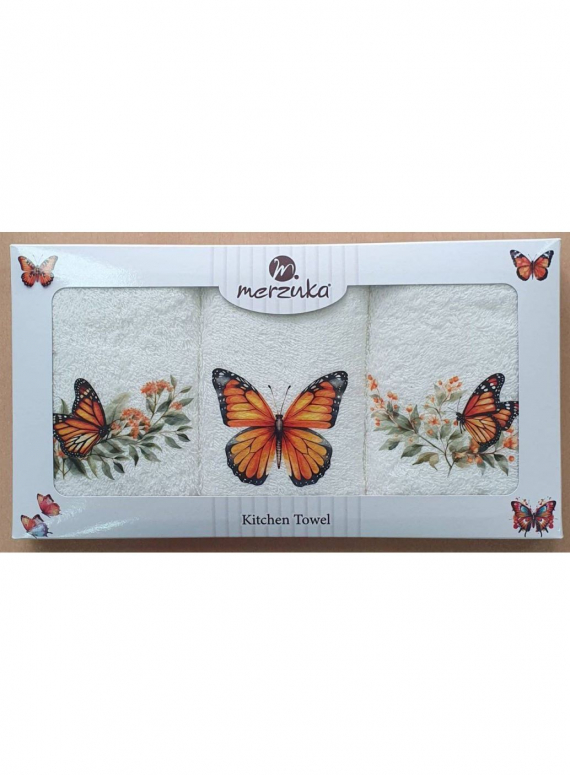 Набір кухонних рушників Merzuka Monarch butterfly 3шт. 30х50см