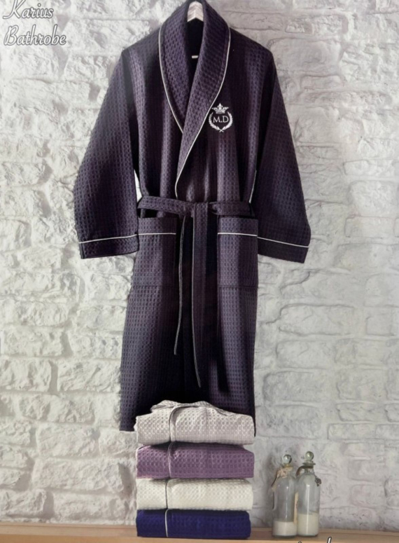 Чоловічий вафельний халат Maison D'or Karius Ecru