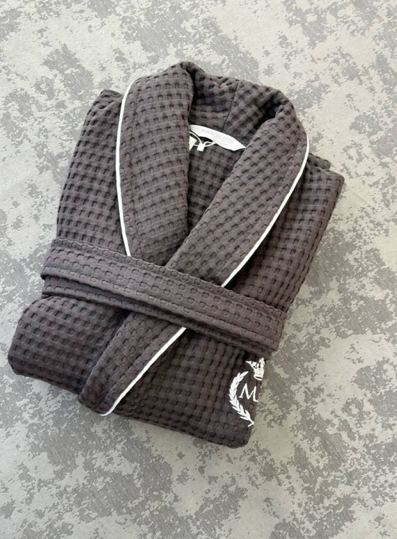 Чоловічий вафельний халат Maison D'or Karius Anthrasit