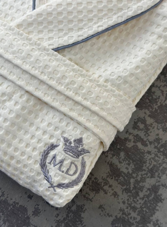 Чоловічий вафельний халат Maison D'or Karius Ecru