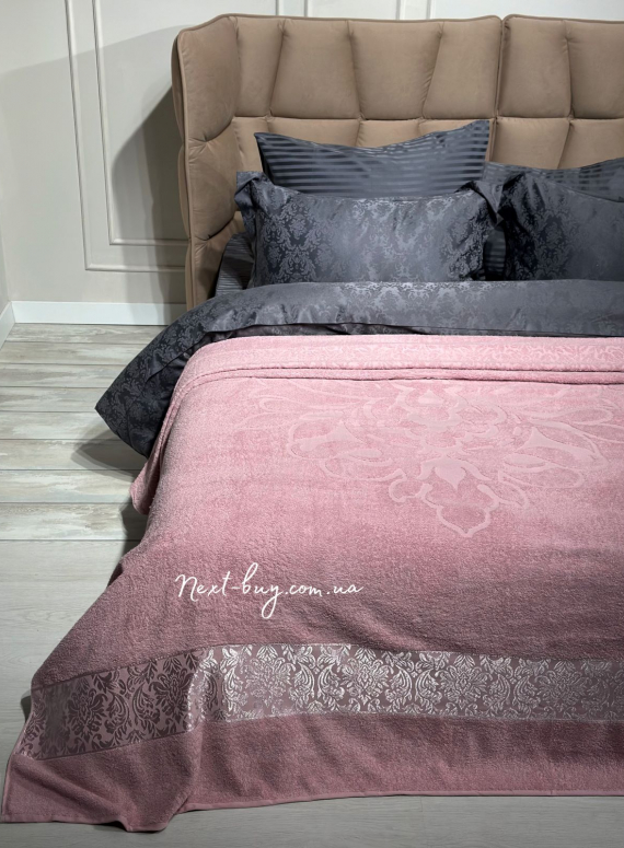 Махровая простынь-покрывало LuiSa Pink rose евро 200X220 хлопок