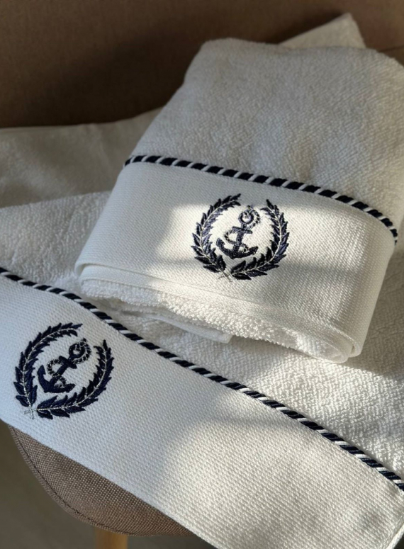 Махровий рушник Maison D'or Michel Sailing 50х100см білий