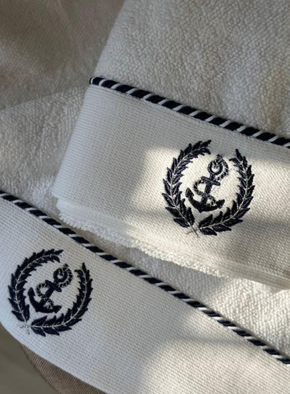 Махровий рушник Maison D'or Michel Sailing 50х100см білий