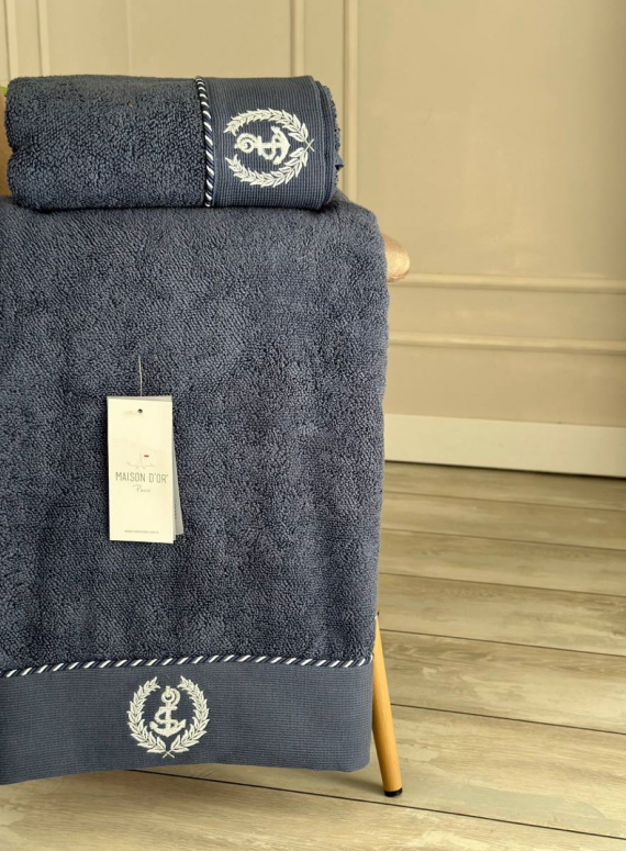 Махровий рушник Maison D'or Michel Sailing 85х150см блакитний