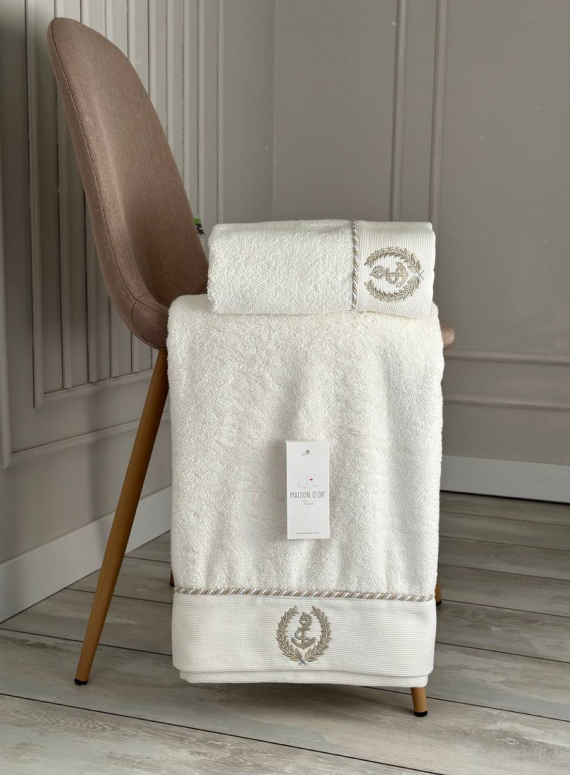 Махровий рушник Maison D'or Michel Sailing 50х100см крем