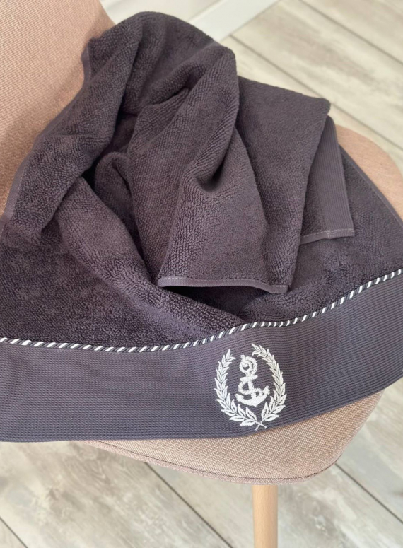 Махровий рушник Maison D'or Michel Sailing 50х100см сірий