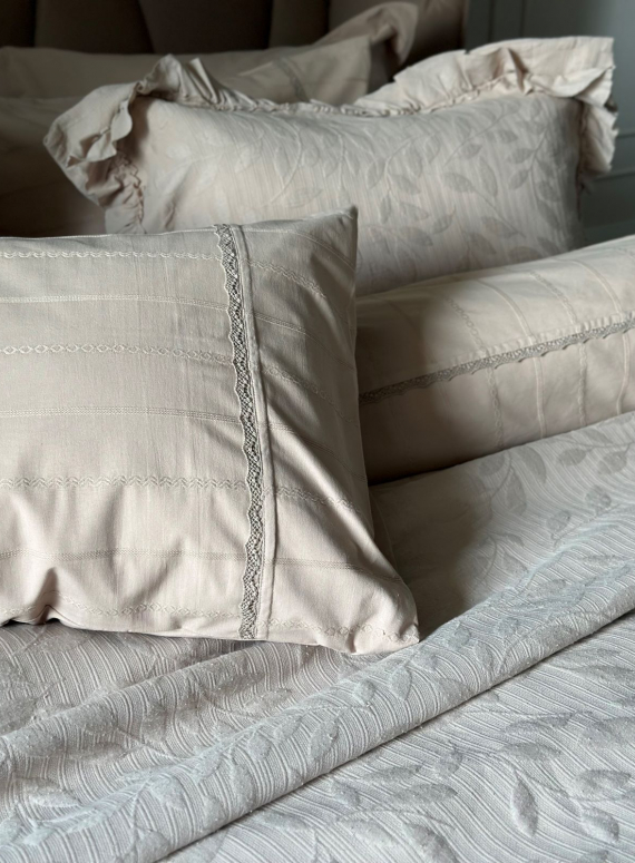 Жакардове покривало з наволочками Saheser Ilda vizon євро Туреччина