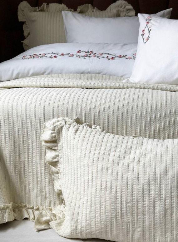 Жакардове покривало з наволочками Saheser Marta green євро Туреччина