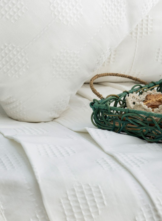 Бамбукове покривало з наволочками Saheser Zeta cream євро Туреччина