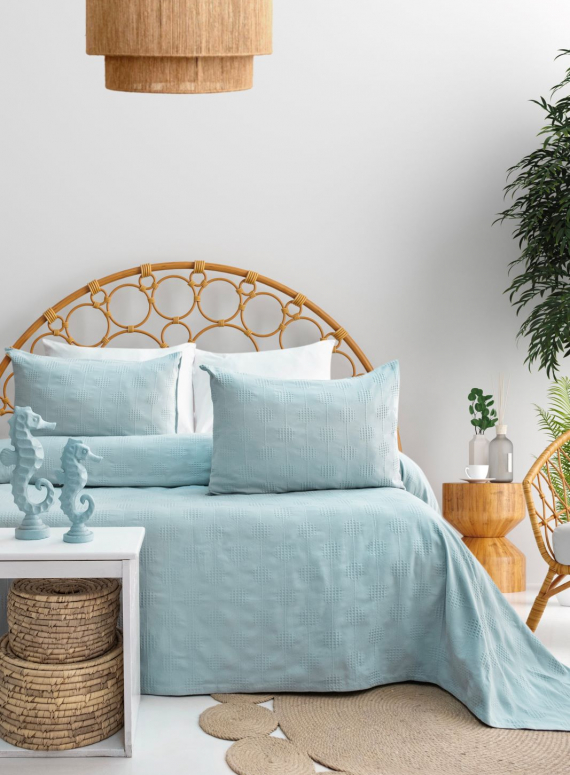 Бамбукове покривало з наволочками Saheser Zeta mint євро Туреччина