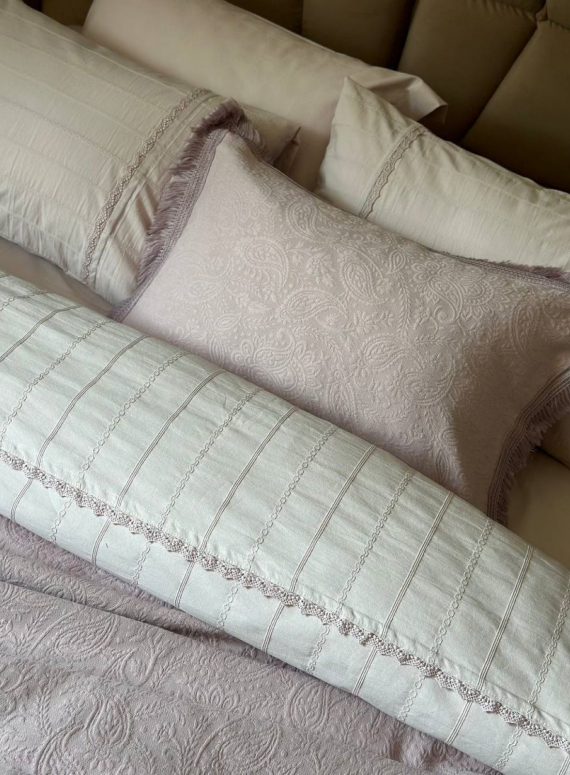 Жакардове покривало з наволочками Saheser Grace lila євро Туреччина