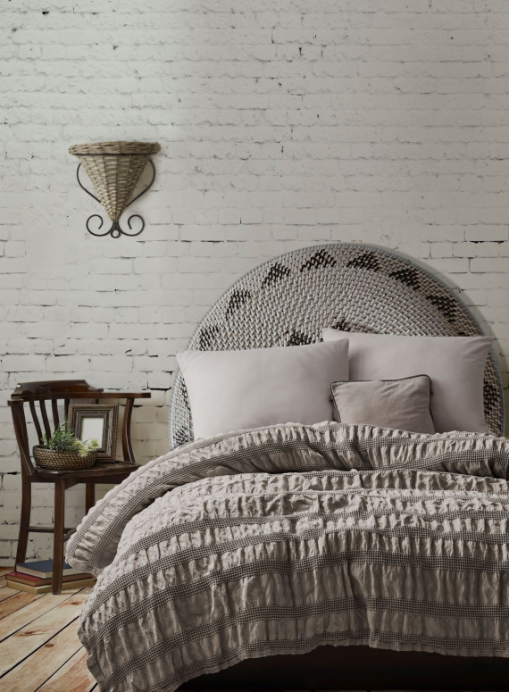 Жакардовий плед-піке Saheser Apollo vizon євро Туреччина