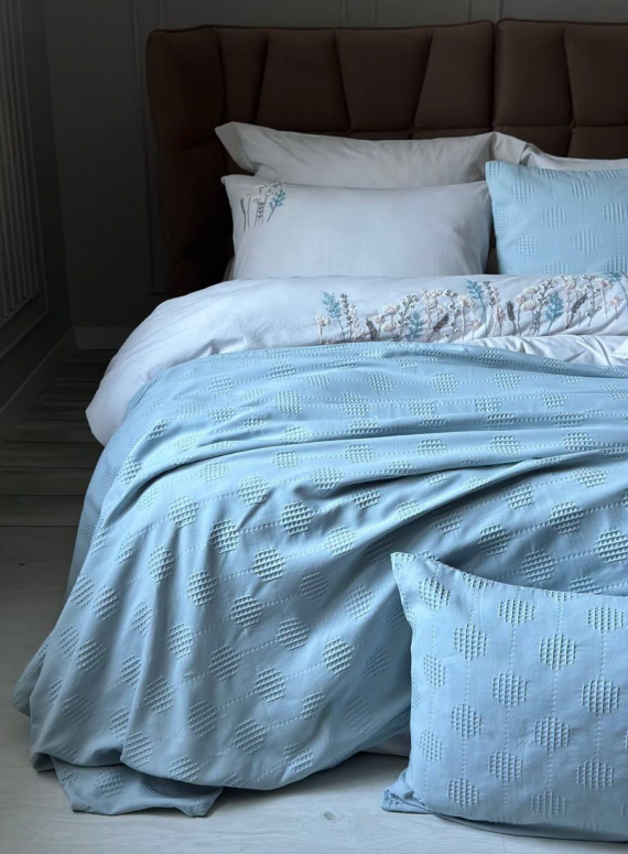 Бамбукове покривало з наволочками Saheser Zeta mint євро Туреччина