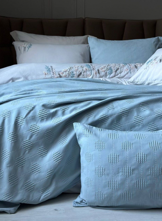 Бамбукове покривало з наволочками Saheser Zeta mint євро Туреччина