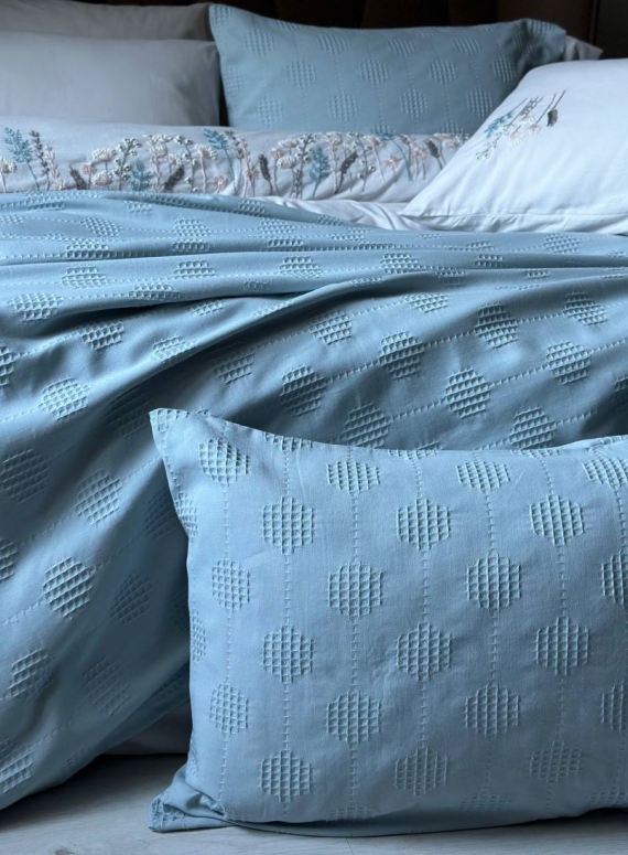 Бамбукове покривало з наволочками Saheser Zeta mint євро Туреччина