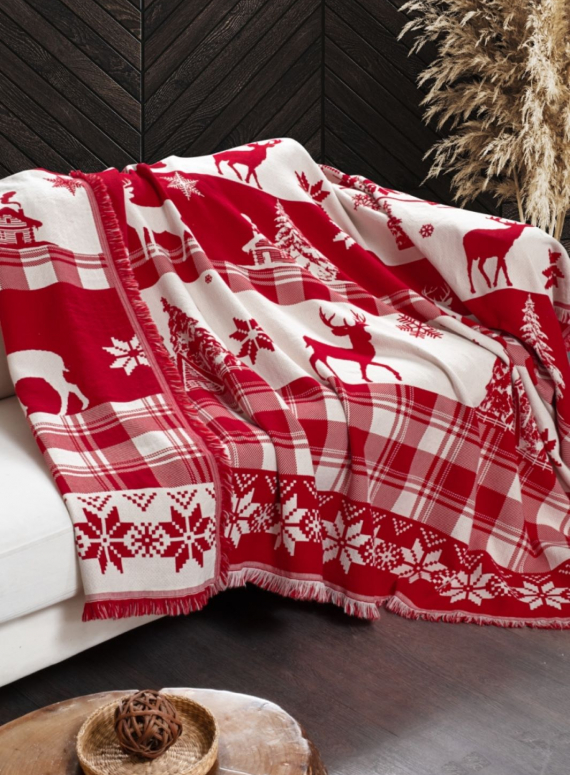 Плед Deer Scarlet бавовняний 220х240 Туреччина