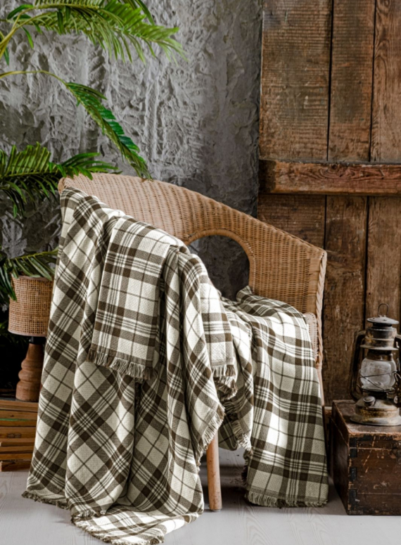 Плед Plaid Brown бавовняний 220х240 Туреччина