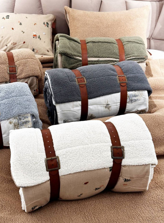 Зимовий комплект постільної білизни двосторонній Wooden Grey євро Туреччина